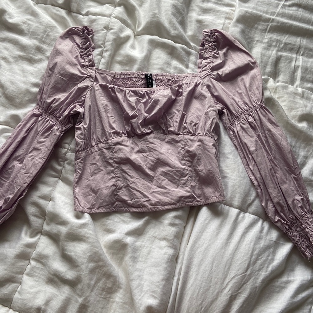 purple cottage core top